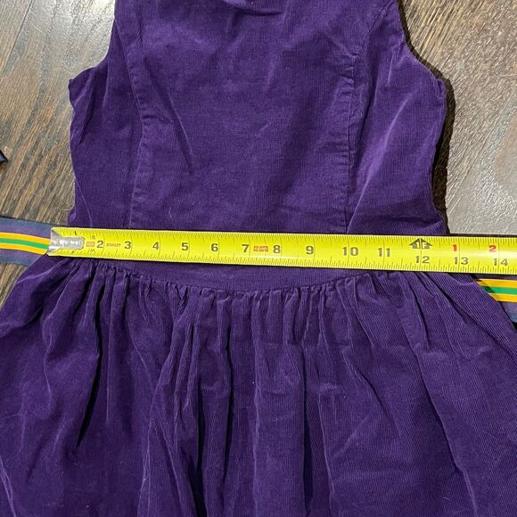 Polo Ralph Lauren Girls Dress Size 8 violet Purple Corduroy Belted Preppy Bow - Picture 8 of 9